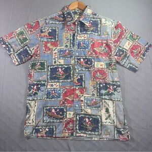 Vintage Reyn Spooner Shirt Mens Large Mele Kalikimaka Christmas Hawaiian 2000s